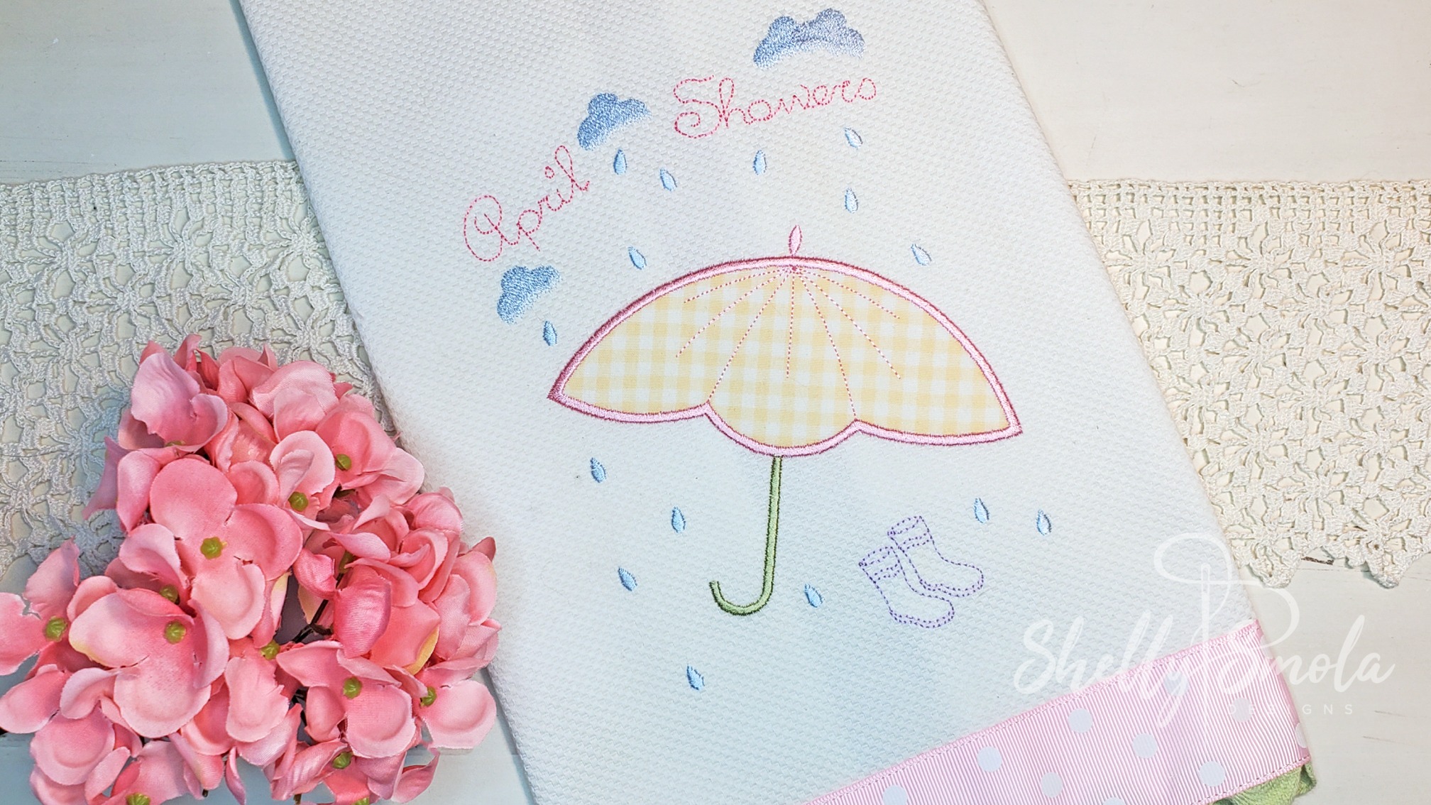 April Showers Tea Towel by Shelly Smola