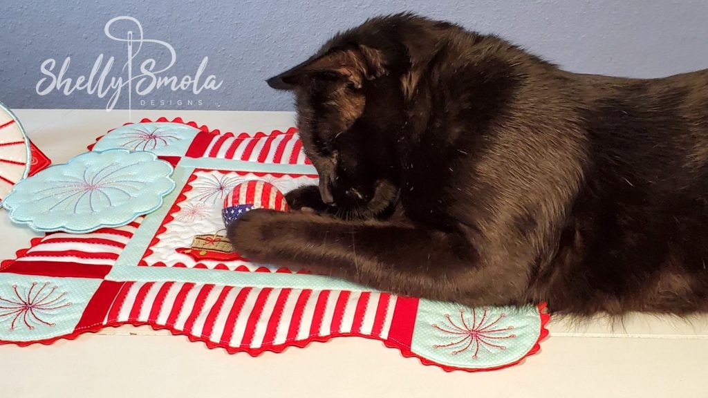 4th of July Placemat with Spooky the Cat by Shelly Smola Designs