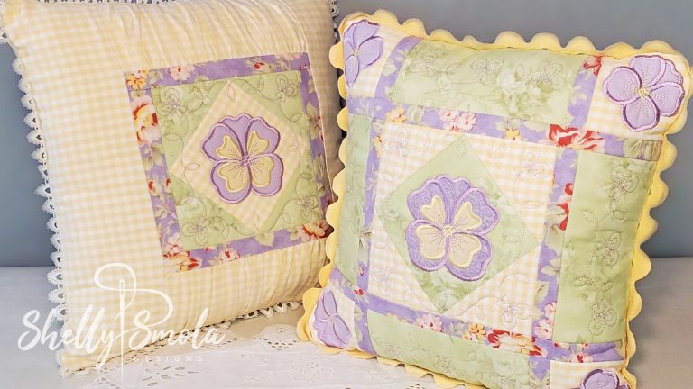 Pansy Pillows by Shelly Smola