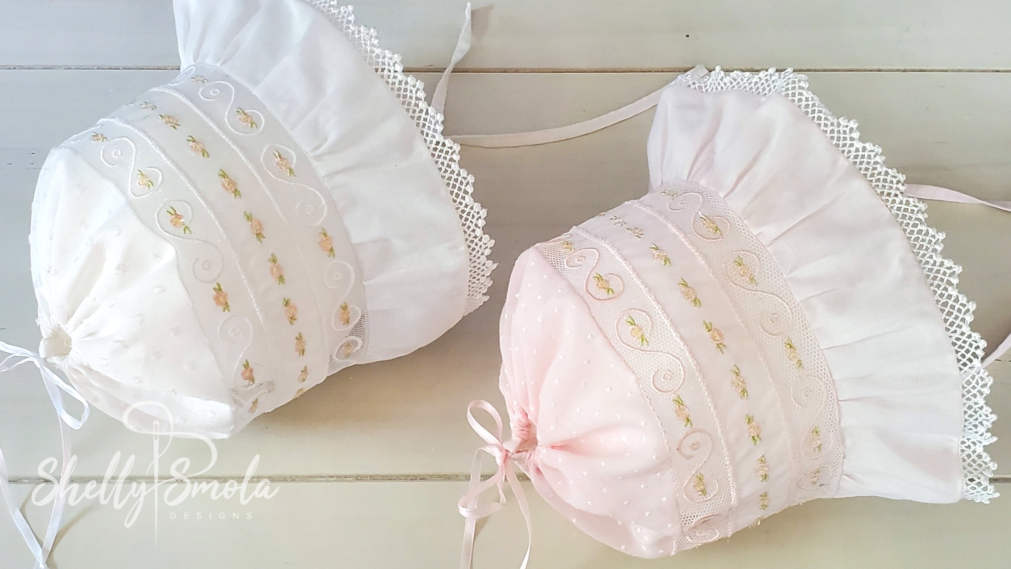Embroidered Lace Bonnet