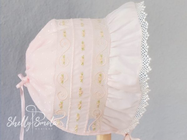 Embroidered Lace Bonnet