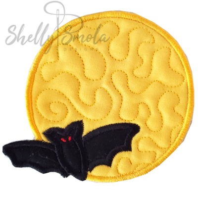 Moon and Bat Coaster by Shelly Smola