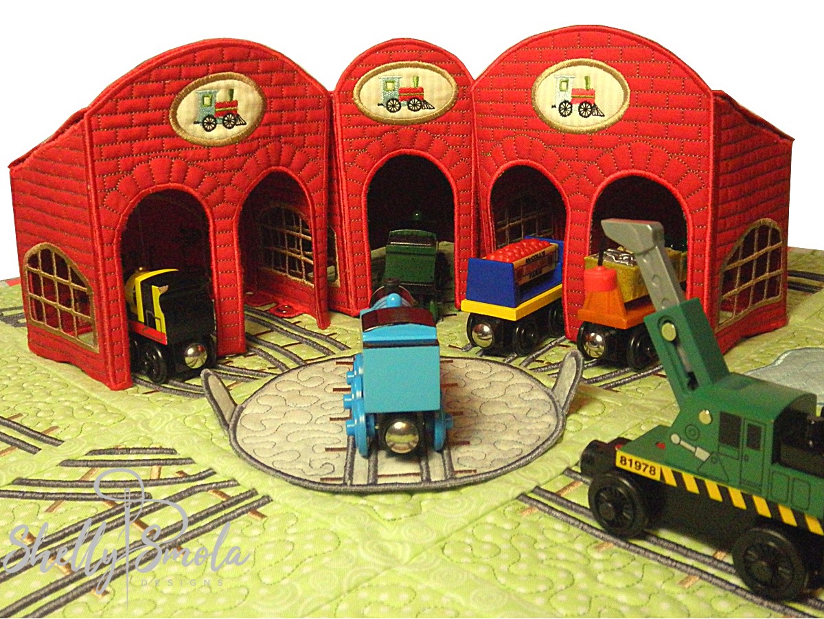 Bedtime Rail Line Roundhouses by Shelly Smola