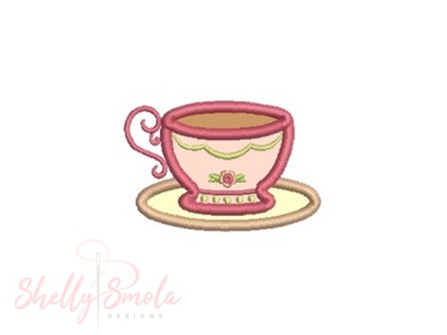 Tea Cup Applique by Shelly Smola