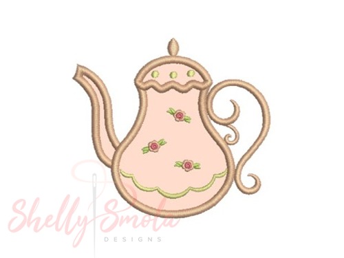 Tea Pot Applique by Shelly Smola
