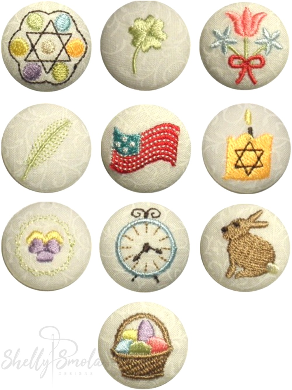 Spring Holiday Button Covers by Shelly Smola