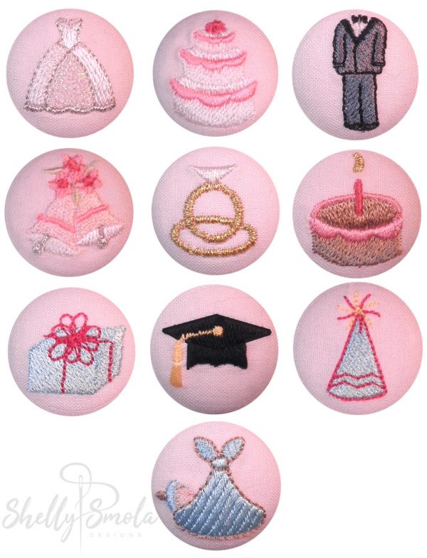 Special Occasion Button Covers by Shelly Smola