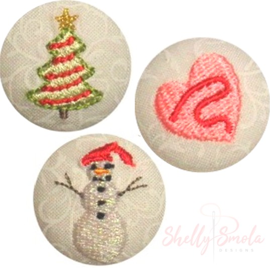 Winter Holiday Button Covers by Shelly Smola
