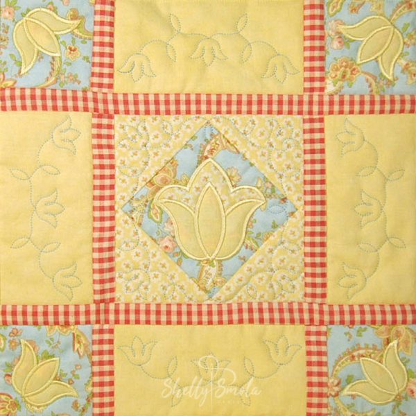 Spring Quilt Tulip Block by Shelly Smola