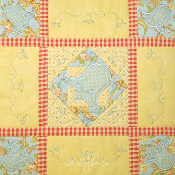 Spring Quilt Bluebell Block by Shelly Smola
