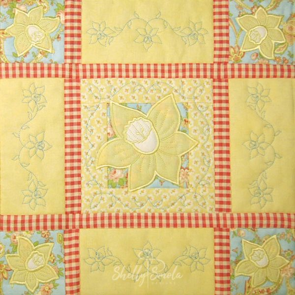 Spring Quilt Daffodil Block by Shelly Smola