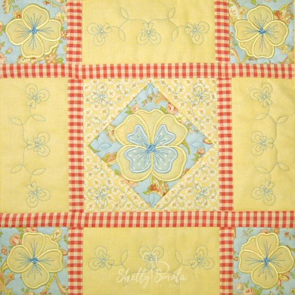 Spring Quilt Pansy Block by Shelly Smola