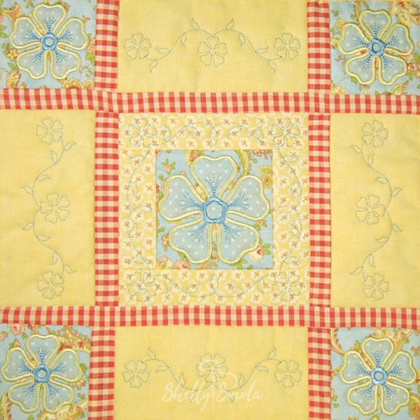 Spring Quilt Periwinkle Block by Shelly Smola