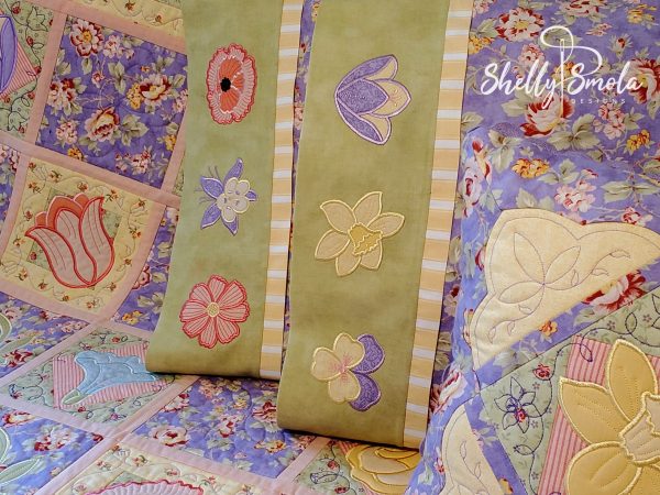 Flower Garden Applique Pillows by Shelly Smola