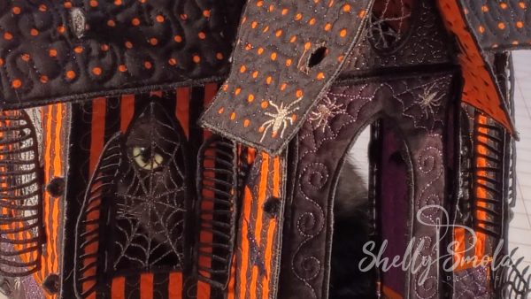 Embroidered Halloween Haunted House by Shelly Smola Designs