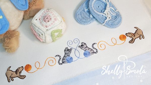 Playful Threads Tea Towel by Shelly Smola