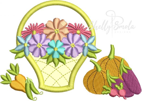 Flower Basket and Veggies by Shelly Smola