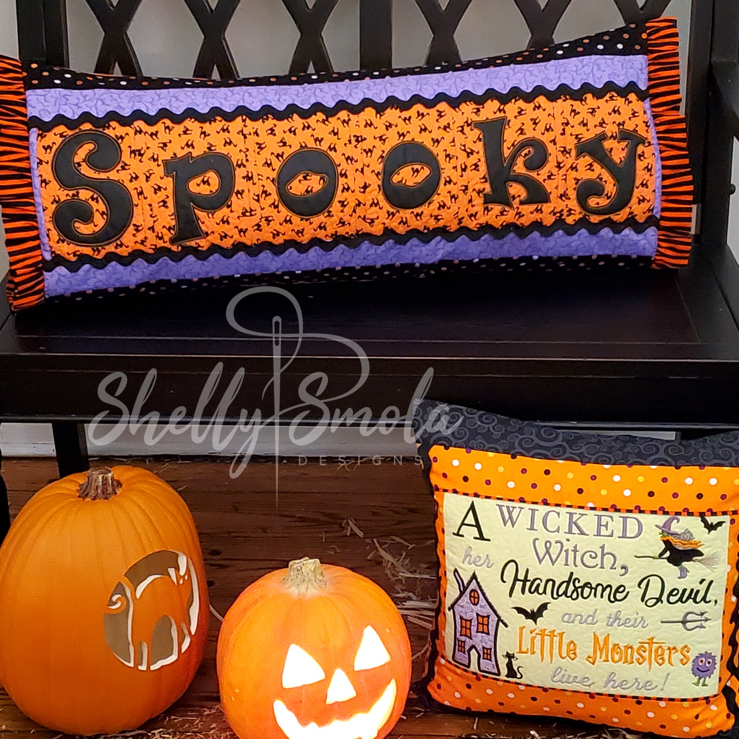 Spooky Bench Pillow by Shelly Smola