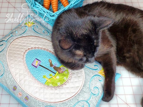 Spooky and His Carrot Patch Pillow by Shelly Smola