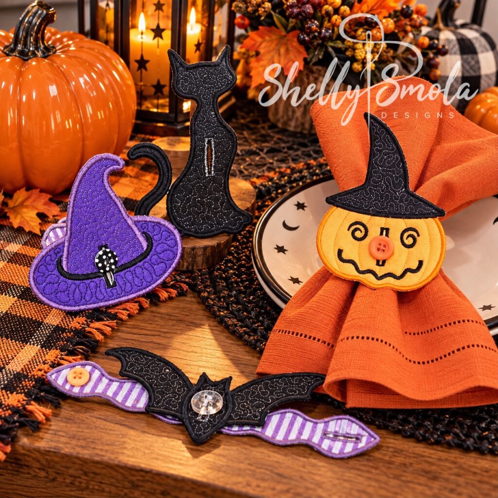 Ghoulish Gadgets Napkin Rings by Shelly Smola Designs