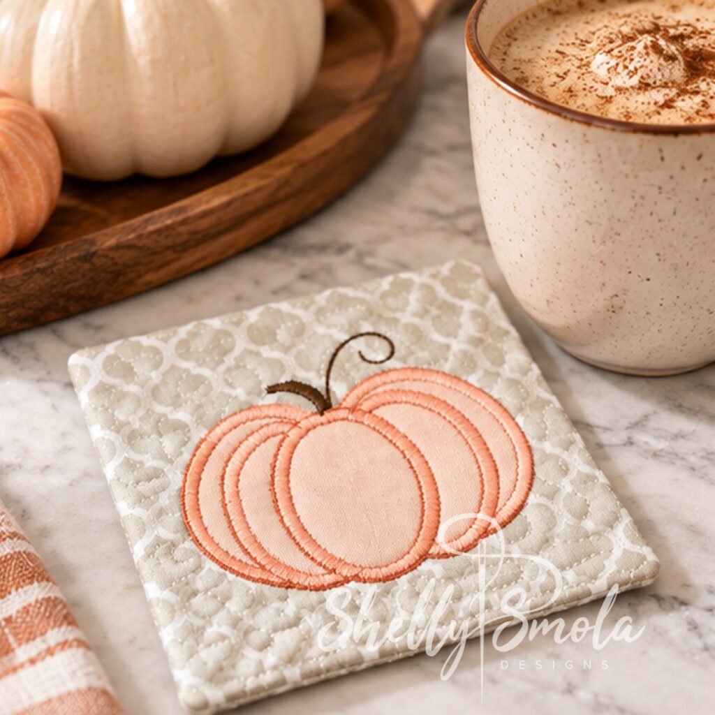Petite Pumpkin Coaster by Shelly Smola Designs