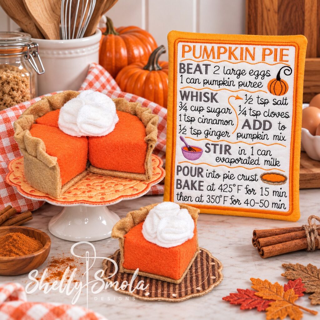 Pumpkin Pie Recipe Card by Shelly Smola Designs
