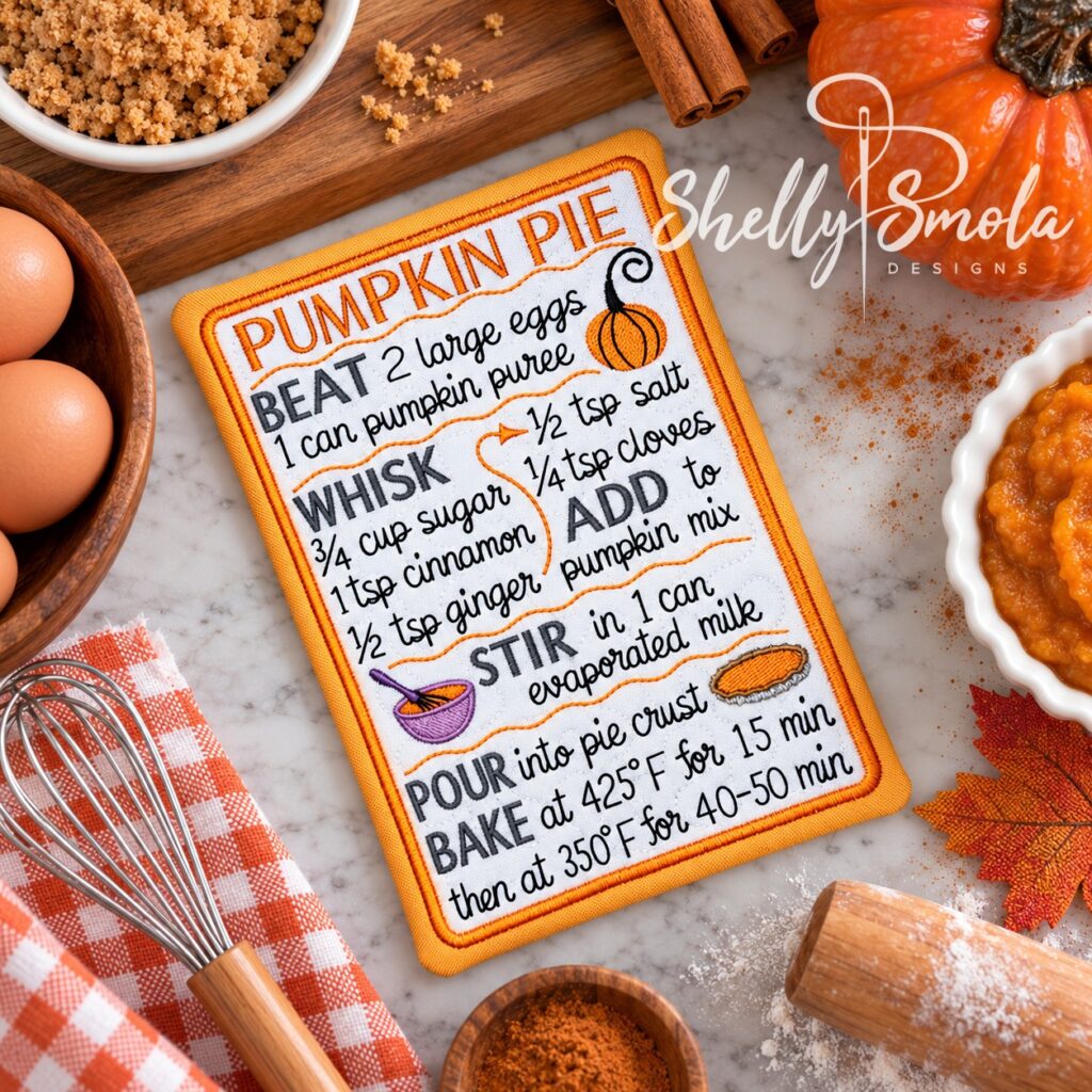 Pumpkin Pie Recipe Card by Shelly Smola Designs