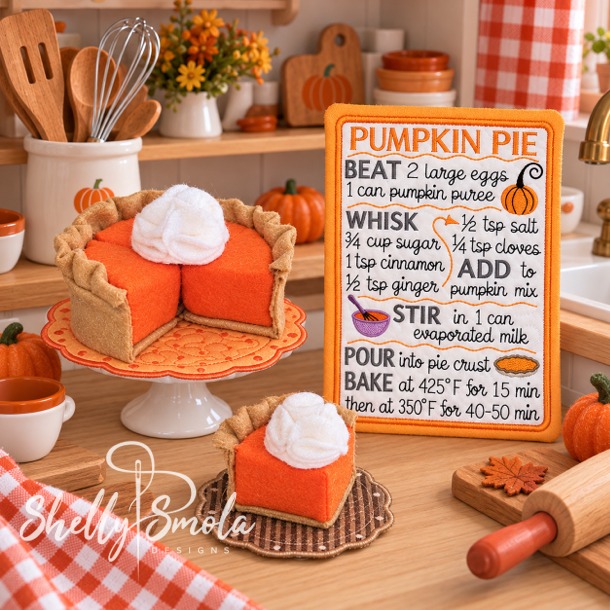 Pumpkin Pie Recipe Card by Shelly Smola Designs