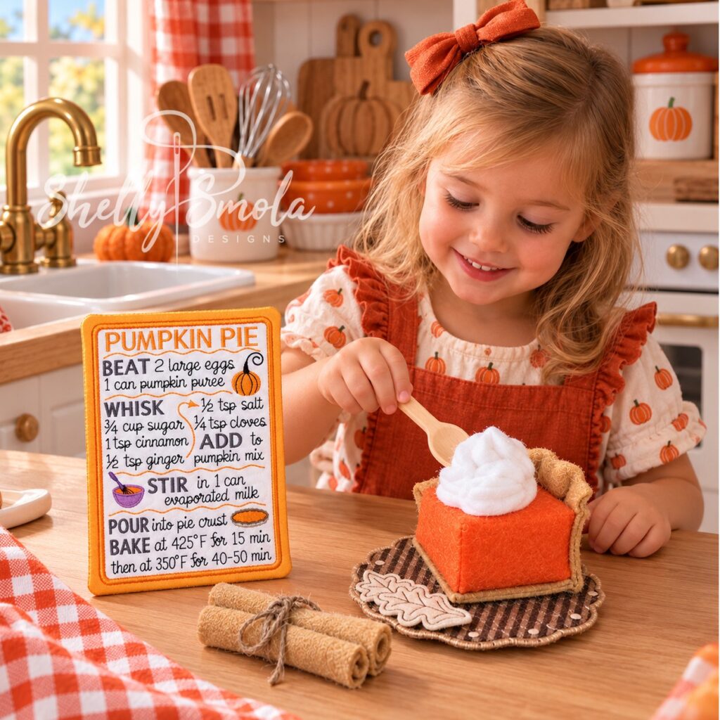 Pumpkin Pie Recipe Card by Shelly Smola Designs